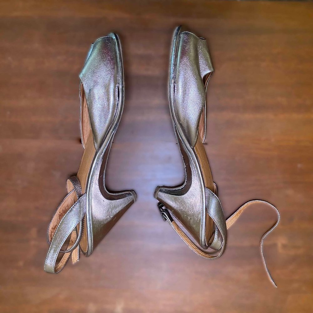 Sacco Silver - Peep Toe- Heels
